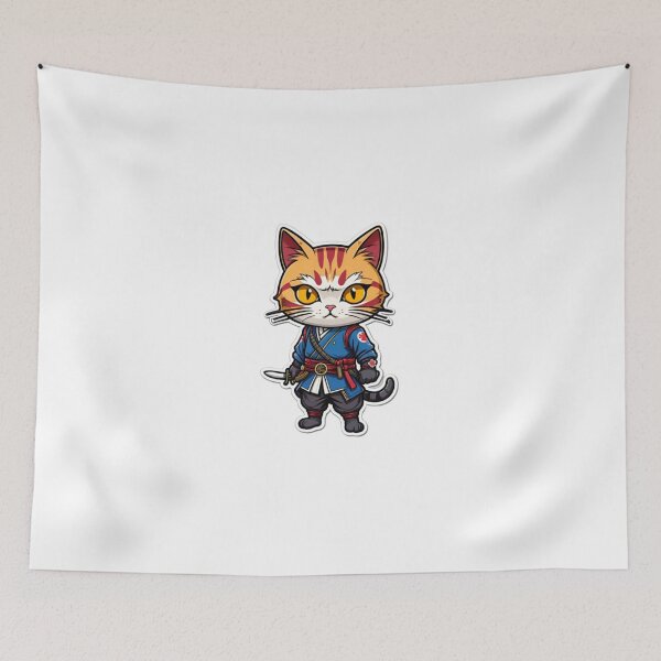 Item preview, Cool cat assassin samurai Japan designed and sold by KorArtStudio.