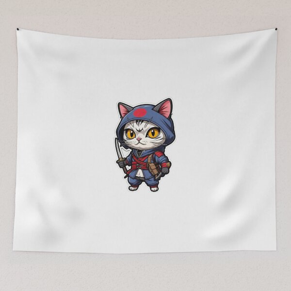 Item preview, Cute cat assassin samurai Japan culture designed and sold by KorArtStudio.