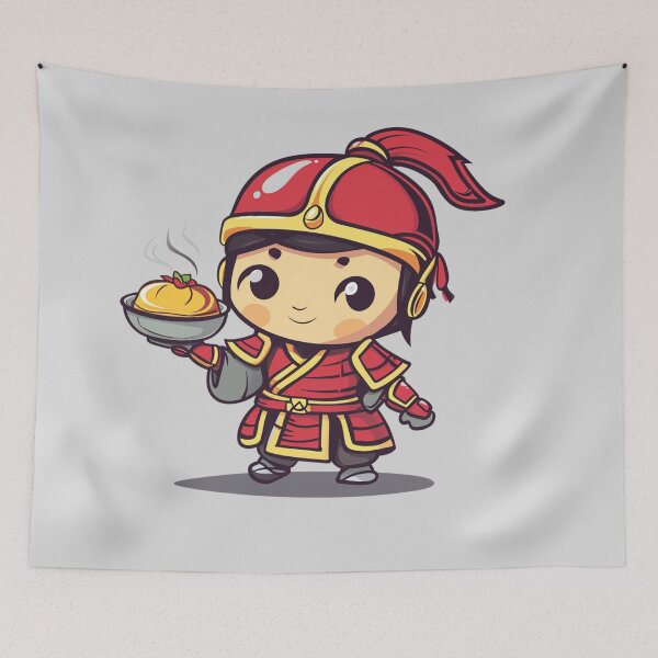 Item preview, Ancient Chinese Knight Holding Dumpling designed and sold by Myra365Art.