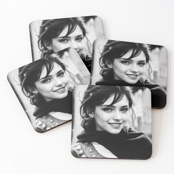 Item preview, Black and white portrait of beautiful girl Digital drawing for wall art designed and sold by YourPrintify.