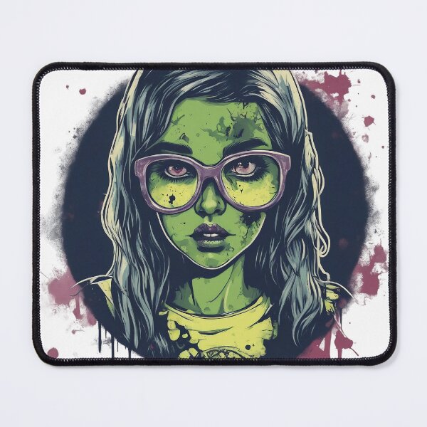 Item preview, grunge nerdy zombie girl designed and sold by DarkHues.