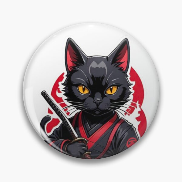 Item preview, Cute Black cat assassin Japan designed and sold by KorArtStudio.