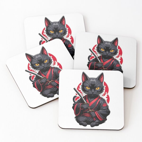 Item preview, Cute Black cat assassin Japan designed and sold by KorArtStudio.