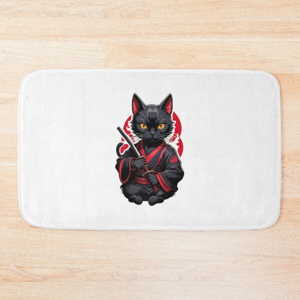 Item preview, Cute Black cat assassin Japan designed and sold by KorArtStudio.