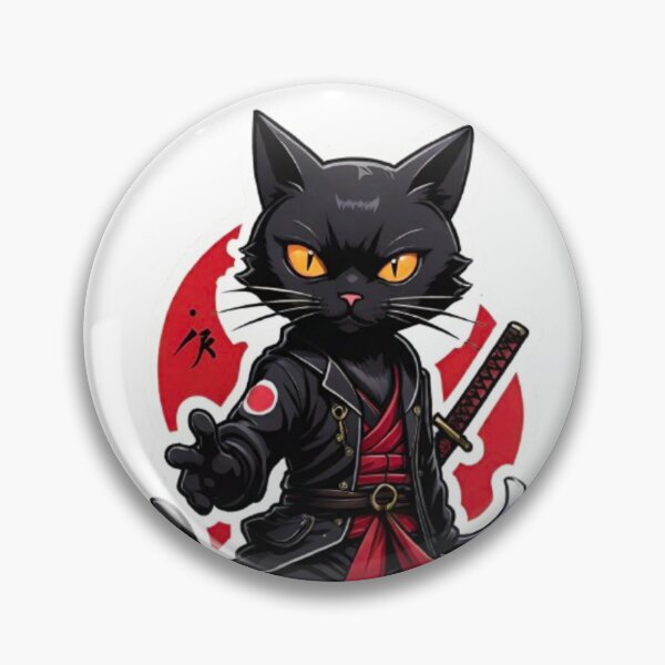 Item preview, Cool Black cat assassin Japan designed and sold by KorArtStudio.