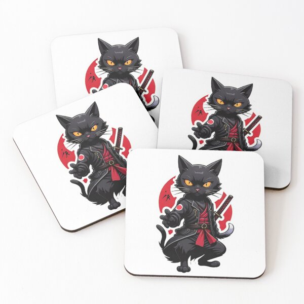 Item preview, Cool Black cat assassin Japan designed and sold by KorArtStudio.