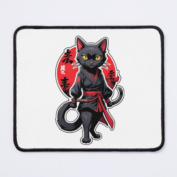 Item preview, Cute Black cat assassin samurai Japan designed and sold by KorArtStudio.