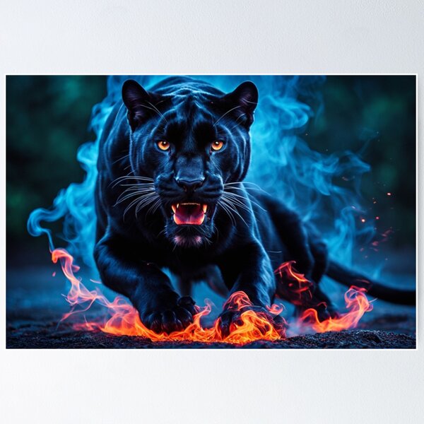 Item preview, Fiercely roaring black panther designed and sold by Barrettlawon.