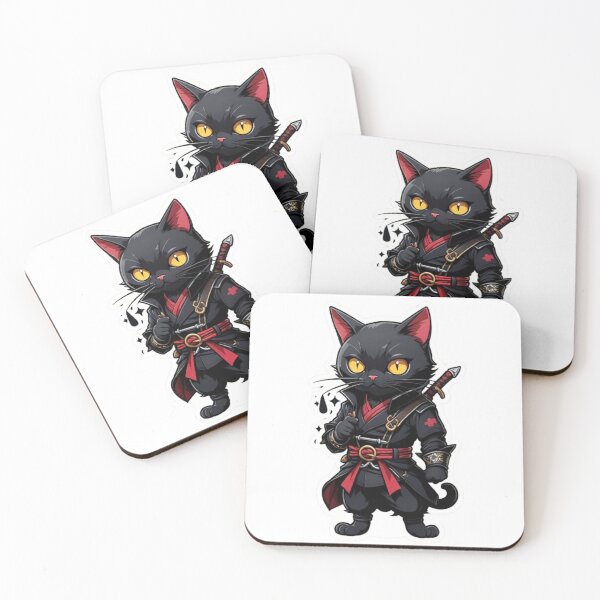 Item preview, Cute Black cat assassin samurai Japan culture designed and sold by KorArtStudio.