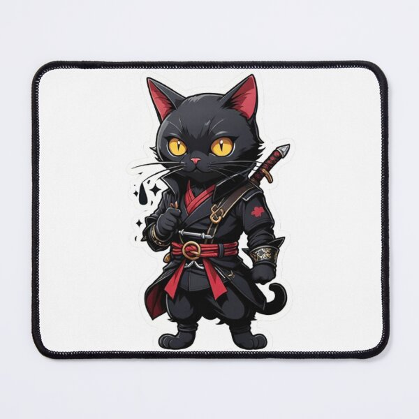 Item preview, Cute Black cat assassin samurai Japan culture designed and sold by KorArtStudio.