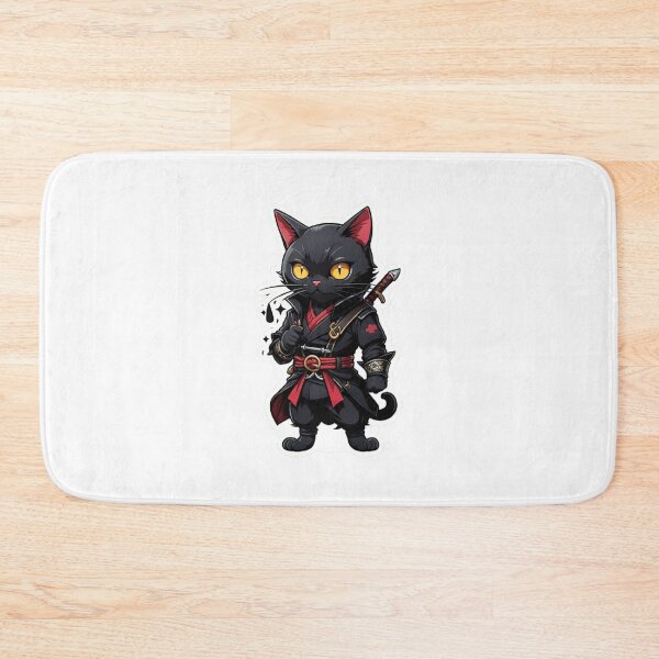 Item preview, Cute Black cat assassin samurai Japan culture designed and sold by KorArtStudio.