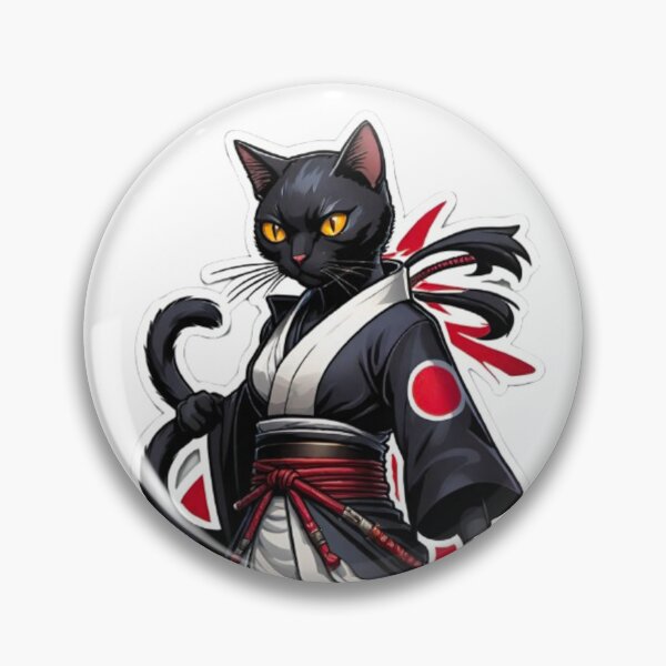 Item preview, Cool Black cat assassin samurai Japan culture designed and sold by KorArtStudio.