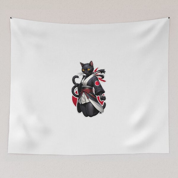 Item preview, Cool Black cat assassin samurai Japan culture designed and sold by KorArtStudio.