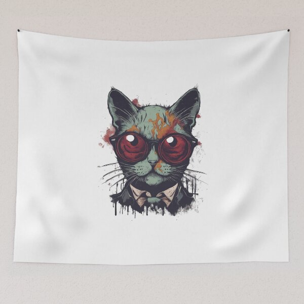 Item preview, grunge nerdy cat designed and sold by DarkHues.