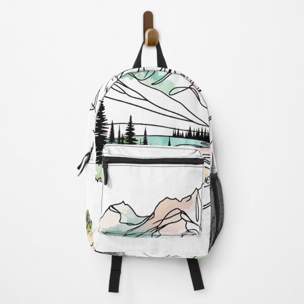 Item preview, Glacier National Park, Single Line Watercolor. designed and sold by ArtfulMiller.
