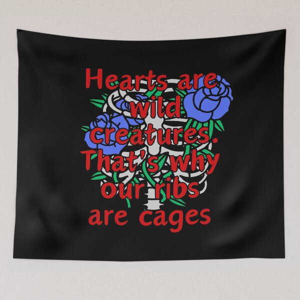 Item preview, HEARTS ARE WILD CREATURES designed and sold by BootsNCatsStore.