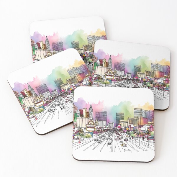 Item preview, Las Vegas Strip, Single Line and Watercolour designed and sold by ArtfulMiller.