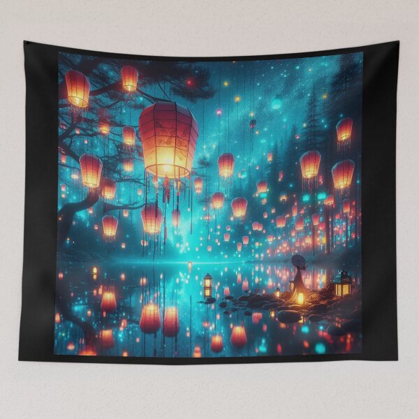 Item preview, Wish Lanterns for Love - www.fineaiart.art designed and sold by WhimsyHeartCrafts - TonnyFroyen.com.