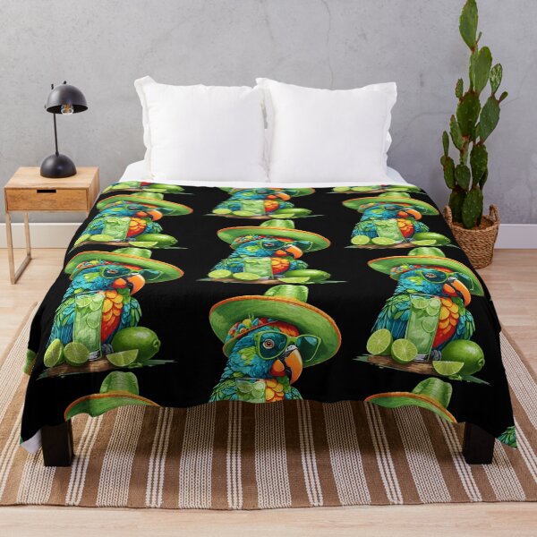 Item preview, Blue Green Parrot Limelight Lounger Tropical Happy Bird in Paradise and Refreshing Lime designed and sold by MindWave THC.