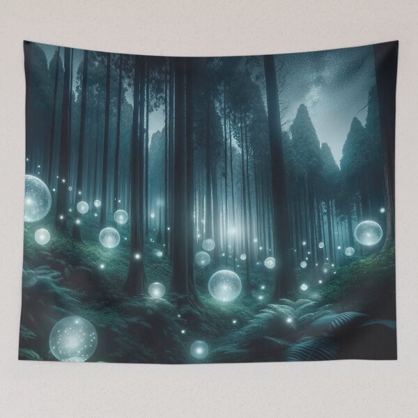 Item preview, Enchanted Night: Mystical Orbs in the Forest designed and sold by FIYARO.