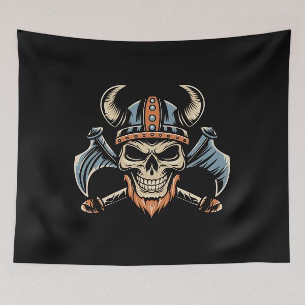 Item preview, American Traditional Vikings Skeleton Tattoo designed and sold by Goku Creations.