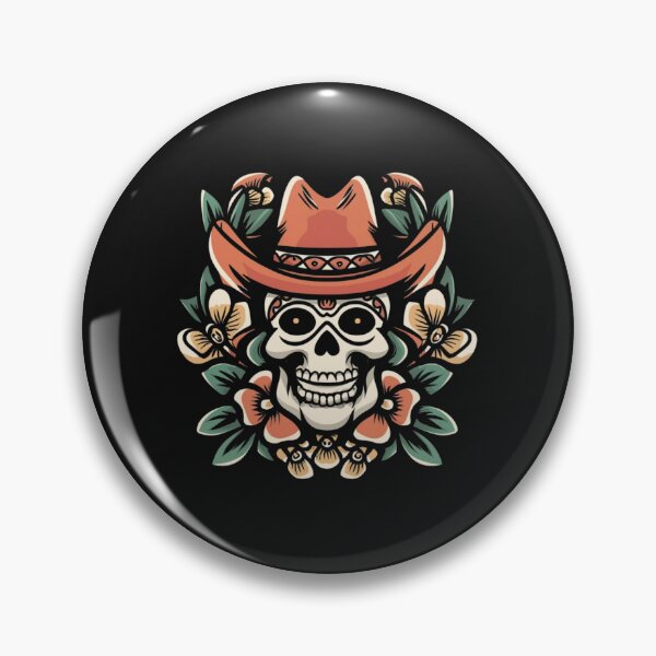 Item preview, American Traditional Cowboy Skull Tattoo designed and sold by Goku Creations.