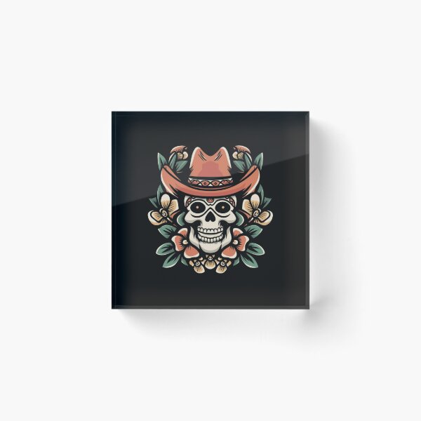 Item preview, American Traditional Cowboy Skull Tattoo designed and sold by Goku Creations.