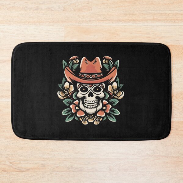 Item preview, American Traditional Cowboy Skull Tattoo designed and sold by Goku Creations.