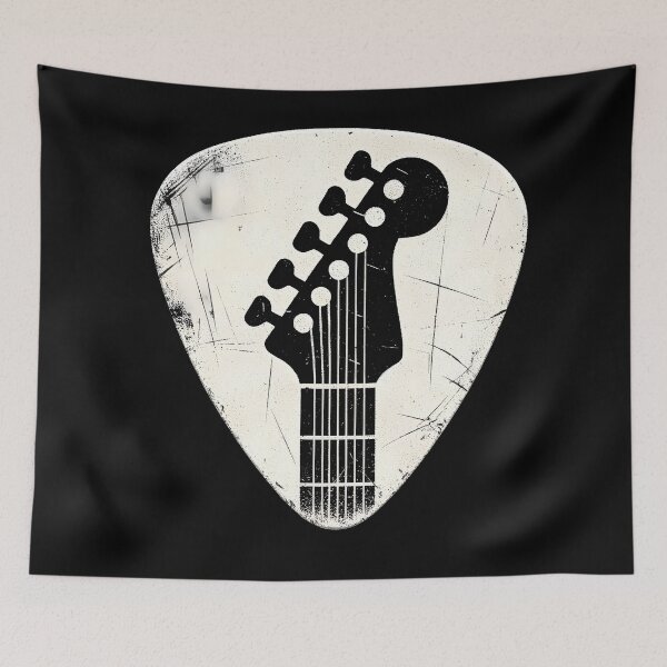 Item preview, Guitar Headstock Grunge Plectrum Art designed and sold by inkArtistryfine.