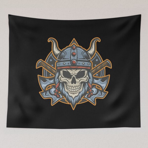 Item preview, American Traditional Vikings Skeleton Tattoo designed and sold by Goku Creations.