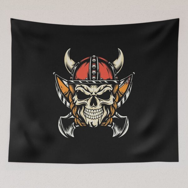 Item preview, American Traditional Vikings Skeleton Tattoo designed and sold by Goku Creations.