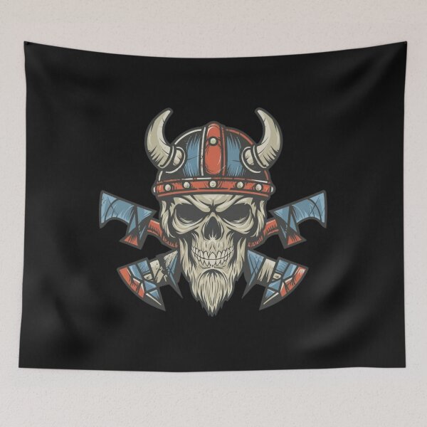 Item preview, American Traditional Vikings Skeleton Tattoo designed and sold by Goku Creations.