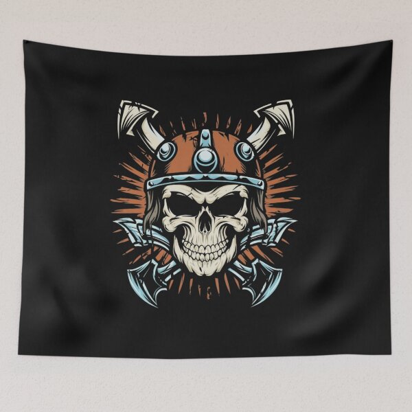 Item preview, American Traditional Vikings Skeleton Tattoo designed and sold by Goku Creations.