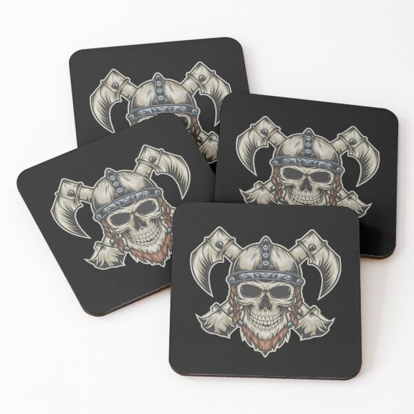 Item preview, American Traditional Vikings Skeleton Tattoo designed and sold by Goku Creations.
