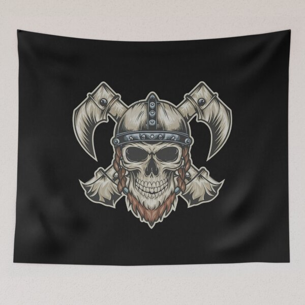 Item preview, American Traditional Vikings Skeleton Tattoo designed and sold by Goku Creations.