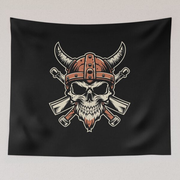 Item preview, American Traditional Vikings Skeleton Tattoo designed and sold by Goku Creations.