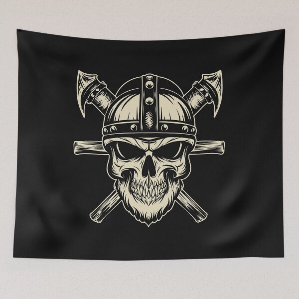 Item preview, American Traditional Vikings Skeleton Tattoo designed and sold by Goku Creations.