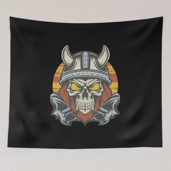 Item preview, American Traditional Vikings Skeleton Tattoo designed and sold by Goku Creations.