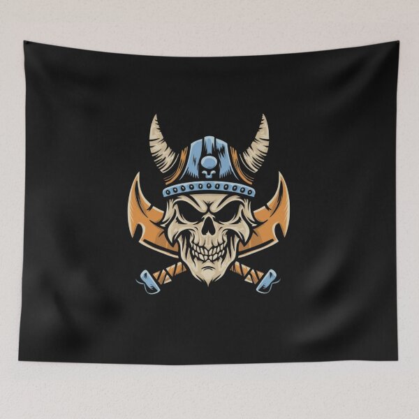 Item preview, American Traditional Vikings Skeleton Tattoo designed and sold by Goku Creations.