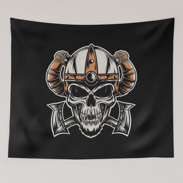 Item preview, American Traditional Vikings Skeleton Tattoo designed and sold by Goku Creations.