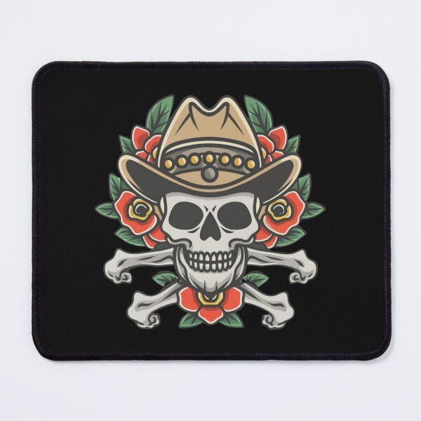 Item preview, American Traditional Cowboy Skull Tattoo designed and sold by Goku Creations.