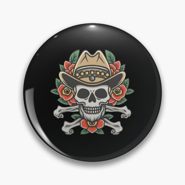 Item preview, American Traditional Cowboy Skull Tattoo designed and sold by Goku Creations.