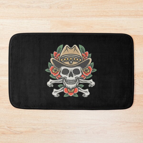 Item preview, American Traditional Cowboy Skull Tattoo designed and sold by Goku Creations.