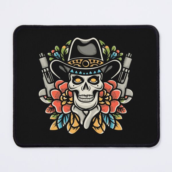 Item preview, American Traditional Cowboy Skull Tattoo designed and sold by Goku Creations.
