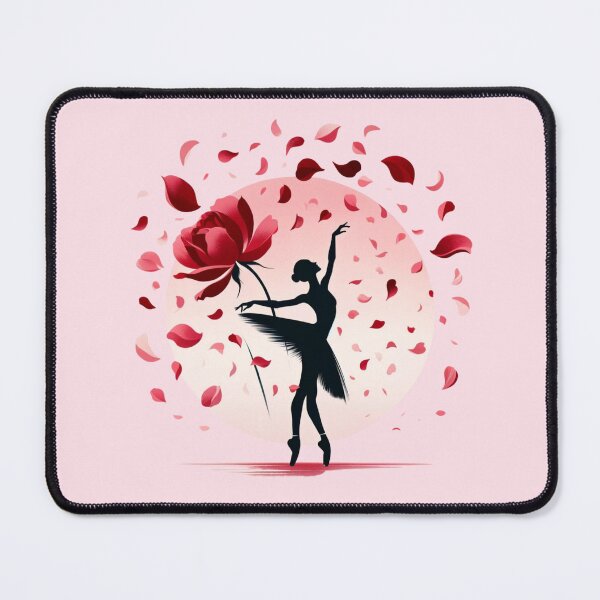 Item preview, Elegant Ballerina Silhouette with Rose Petals designed and sold by Hibiskusmond.