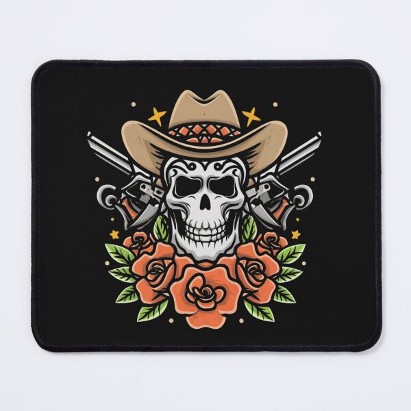 Item preview, American Traditional Cowboy Skull Tattoo designed and sold by Goku Creations.