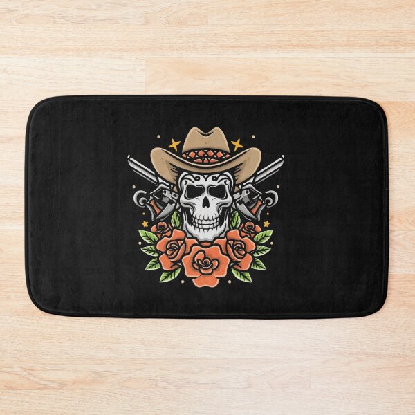 Item preview, American Traditional Cowboy Skull Tattoo designed and sold by Goku Creations.