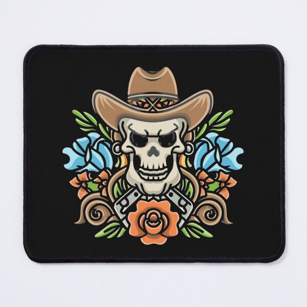Item preview, American Traditional Cowboy Skull Tattoo designed and sold by Goku Creations.