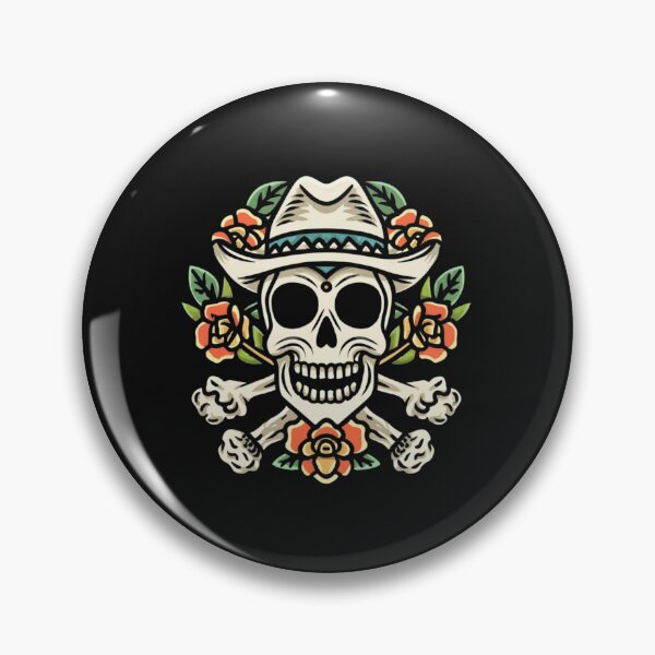 Item preview, American Traditional Cowboy Skull Tattoo designed and sold by Goku Creations.