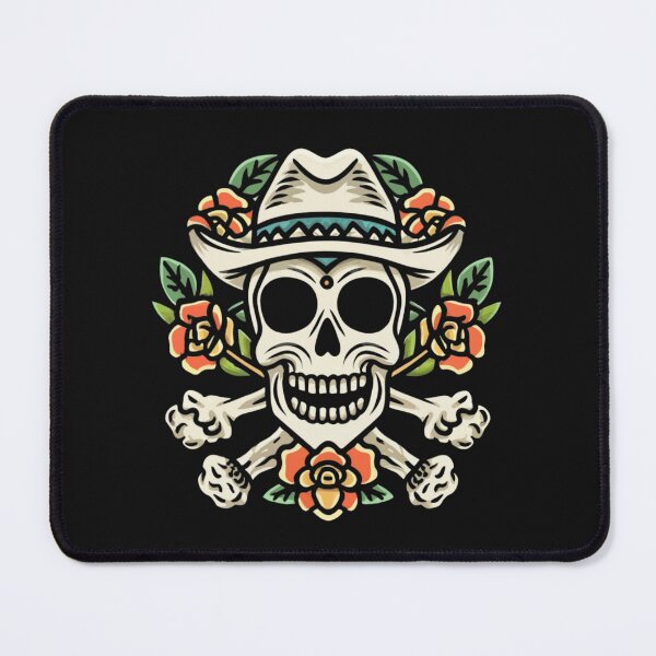 Item preview, American Traditional Cowboy Skull Tattoo designed and sold by Goku Creations.